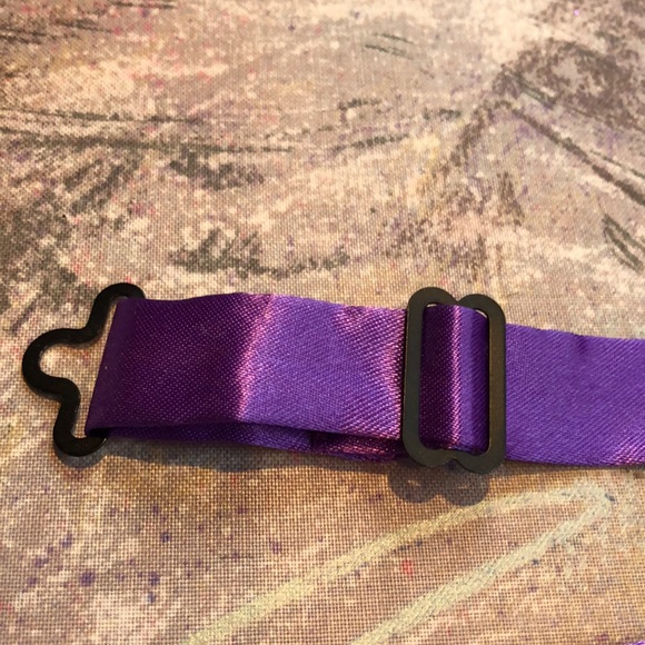 NWOT purple satin bowtie, pre-tied - Picture 6 of 11